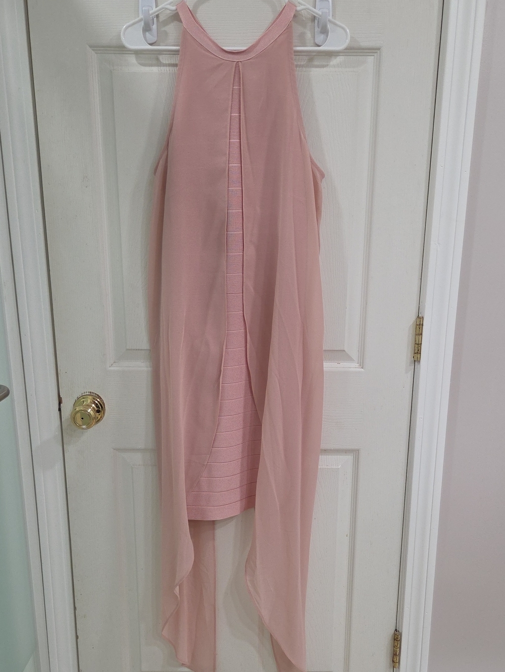 VENUS Blush Pink High-Low Overlay Dress